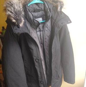 Michael Kors Hooded Bib Fur Parka (Black)